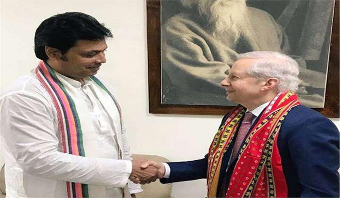 अमेरिकी राजदूत जस्टर ने त्रिपुरा के राज्यपाल और सीएम से की मुलाकात