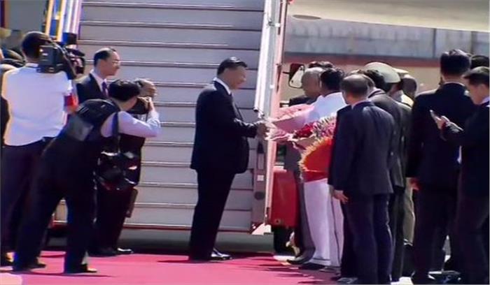 चीनी राष्ट्रपति का चेन्नई पहुंचने पर भव्य स्वागत