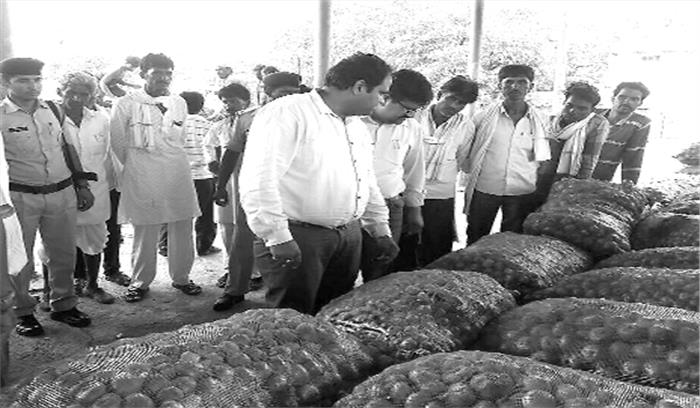 कलेक्टर ने प्याज खरीदी केन्द्रों का लिया जायजा