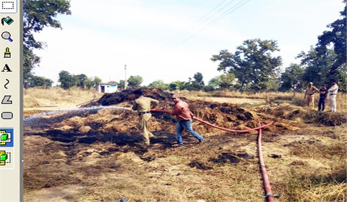 बिजली की शॉर्ट सर्किट से पैरावट में लगी आग