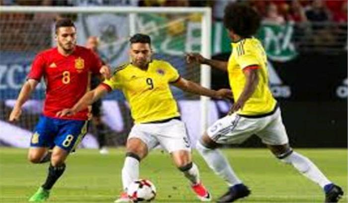 कोलंबिया, स्पेन का दोस्ताना मुकाबला 2-2 से ड्रॉ