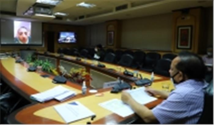 हर्षवर्धन ने आरडब्ल्यूए के साथ की वीडियोकान्फ्रेंस बैठक