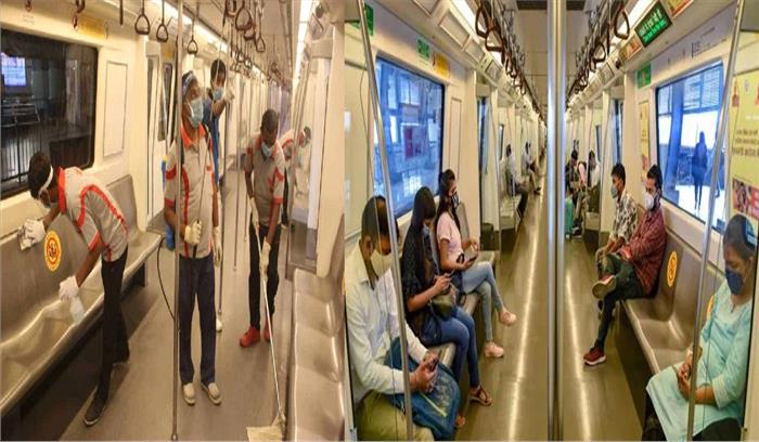 अनलॉक हुई दिल्ली, मेट्रो चलते ही उड़ी नियमों की धज्जियां