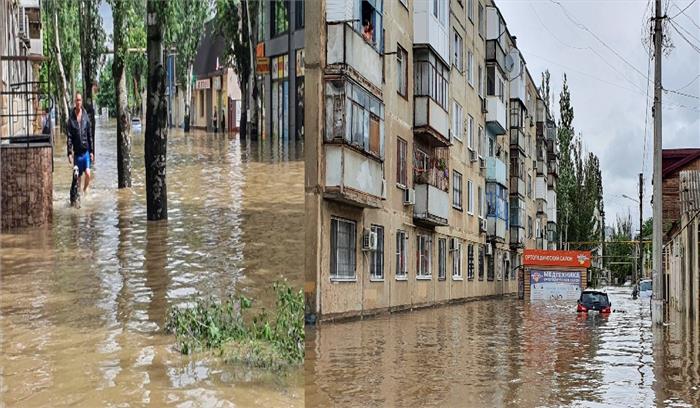 क्रीमिया के याल्टा शहर में भीषण बाढ़, 43 लोग घायल