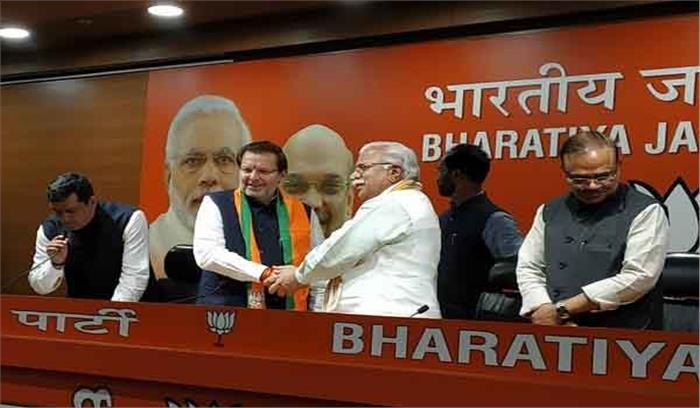 हरियाणा में पूर्व सांसद अरविंद शर्मा भाजपा में शामिल