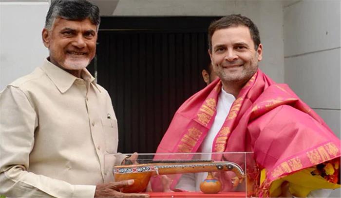 कांग्रेस ने शुरू की कवायद, राहुल से मिले चंद्रबाबू नायडु