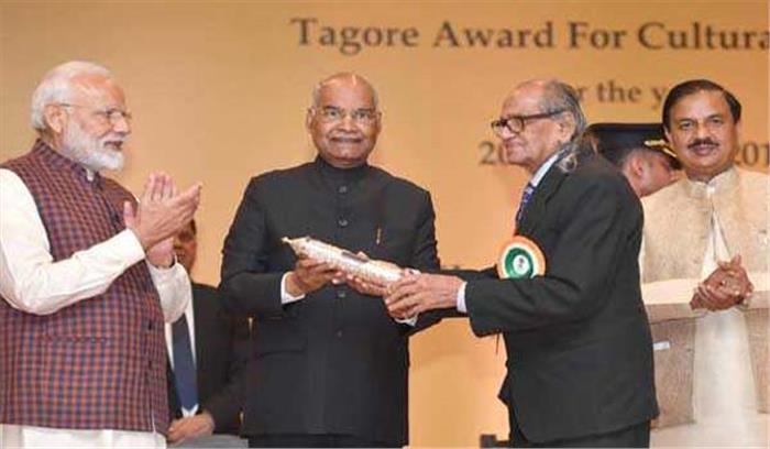 राष्ट्रपति ने मूर्तिकार राम सुतार और नृत्य के गुरु राजकुमार को टैगोर अवार्ड से किया सम्मानित