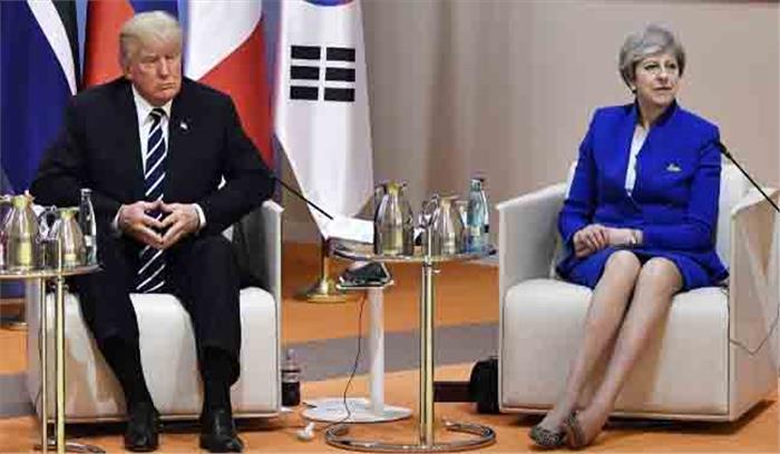 ट्रंप और थेरेसा मे के बीच हुई द्विपक्षीय व्यापार संबंधों, ईरान परमाणु मुद्दे और जी7 सम्मेलन पर चर्चा ट्रंप और थेरेसा मे के बीच हुई द्विपक्षीय व्यापार संबंधों, ईरान परमाणु मुद्दे और जी7 सम्मेलन पर चर्चा