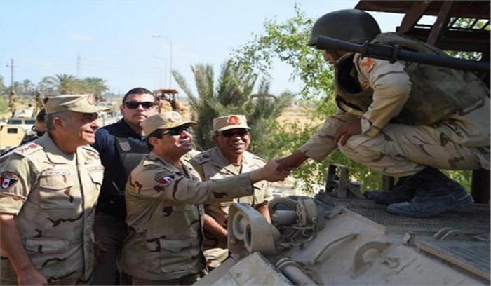 मिस्र में सुरक्षा बलों के साथ मुठभेड़ में दस आतंकवादी मारे गए