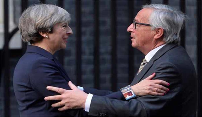 ब्रेक्सिट वार्ता में तेजी लाने पर जीन क्लाउड जंकर व थेरेसा मे सहमत