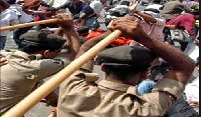 किसानों पर लाठी चार्ज मामले में थाने में पदस्थ सभी स्टाफ हटाये गये