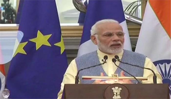 भारत और फ्रांस के बीच 14 समझौतों पर हुए हस्ताक्षर