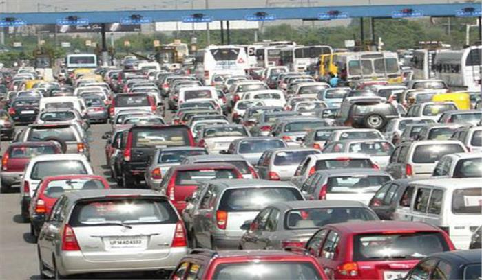 गणतंत्र दिवस परेड की फुल ड्रेस रिहर्सल के चलते लगा जाम