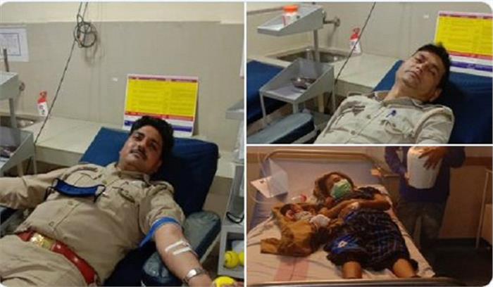 खाकी के रणबांकुरों ने खून देकर बचाई अजनबी महिला-नवजात की जिंदगी