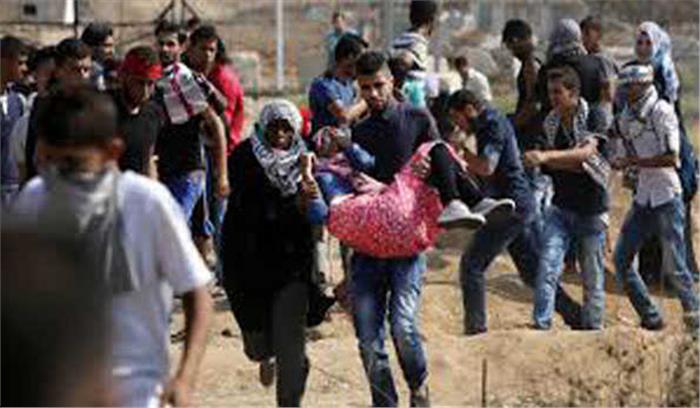 इसराइली सुरक्षा बलों के साथ संघर्ष में 122 फिलिस्तानी प्रदर्शनकारी घायल