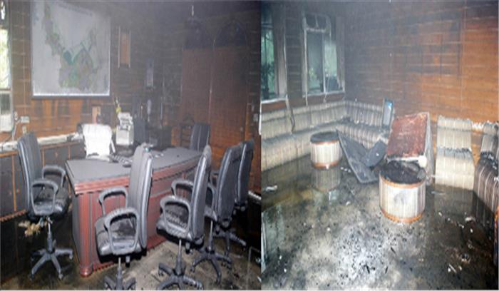 जीडीए कार्यालय में आग से लाखों का सामान हुआ खाक