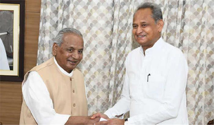 गहलोत ने की राज्यपाल कल्याण सिंह से मुलाकात