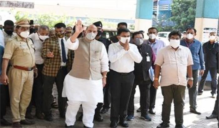 गोवा के अस्पताल में भर्ती श्रीपद नाइक से मिले राजनाथ