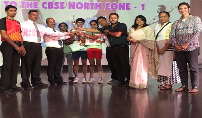 सीबीएसई नार्थ जोन बैडमिन्टन में जेपी पब्लिक स्कूल को मिला स्वर्ण पदक