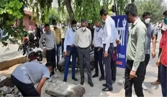गुरुग्राम नगर आयुक्त ने किया मानसून से पहले क्षेत्रों का निरीक्षण