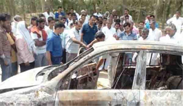 हरियाणा : गुरुग्राम में एक कार में जला हुआ शव मिला