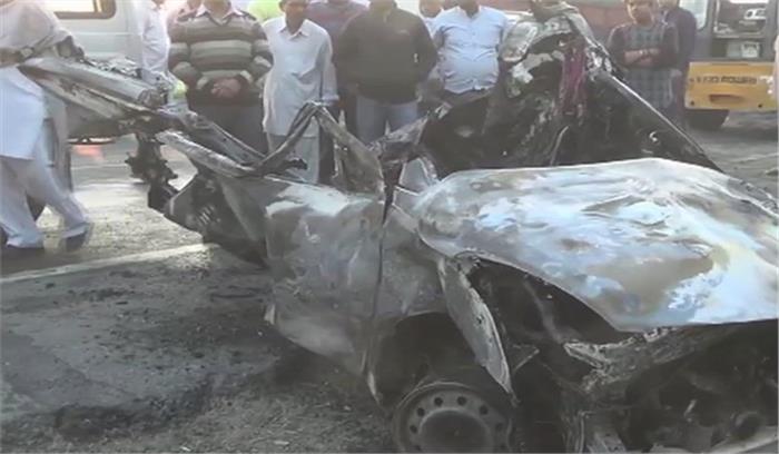 हरियाणा:  करनाल राष्ट्रीय राजमार्ग पर कार में चार लोग जिंदा जले 