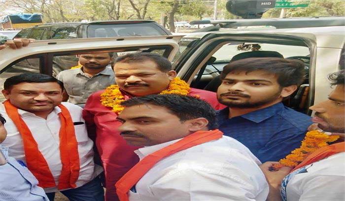 हिन्दू युवा वाहिनी के प्रदेश प्रभारी का किया स्वागत