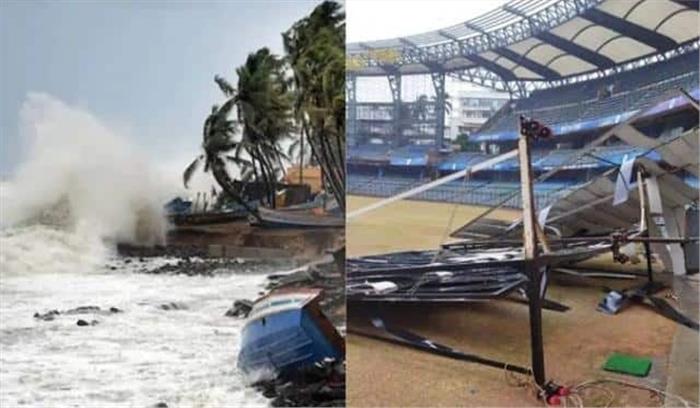 समुद्री तूफ़ान तौकते ने वानखेड़े स्टेडियम को जमकर पहुंचाया नुकसान