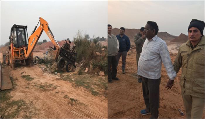 अवैध खनन करते पन्द्रह लोगों को किया गिरफ्तार