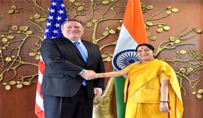 सुषमा स्वराज माइक पोम्पियो के बीच द्विपक्षीय बैठक