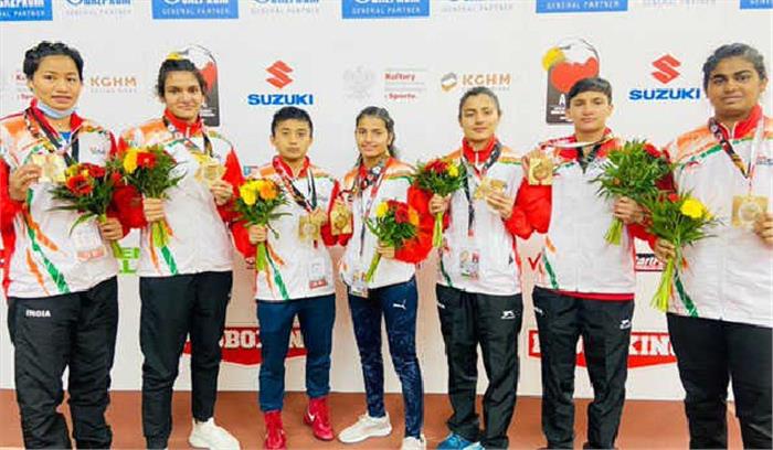भारत ने महिला वर्ग में जीते सभी सात स्वर्ण