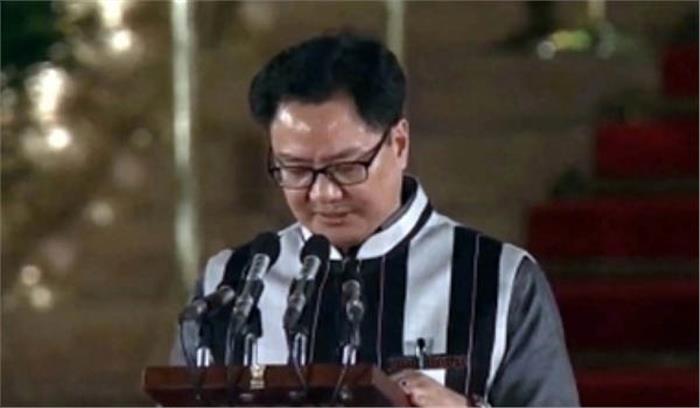 रिजिजू बने नए खेलमंत्री, प्रधानमंत्री को धन्यवाद दिया 