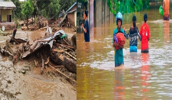 इंडोनेशिया में बाढ़ और भूस्खलन के कारण मरने वालों की संख्या बढ़कर 55 हुई