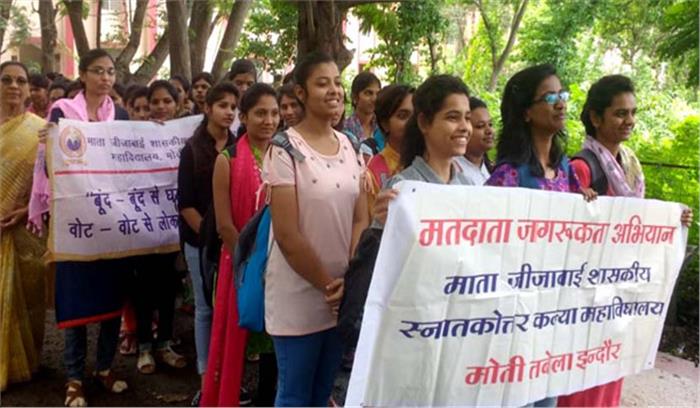 इंदौर : महिलाओं ने निकली मतदान रैली इंदौर : महिलाओं ने निकली मतदान रैली