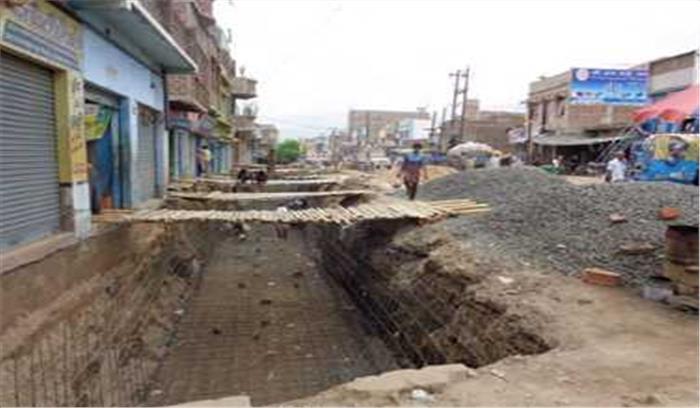 नाला निर्माण में अनियमितता 