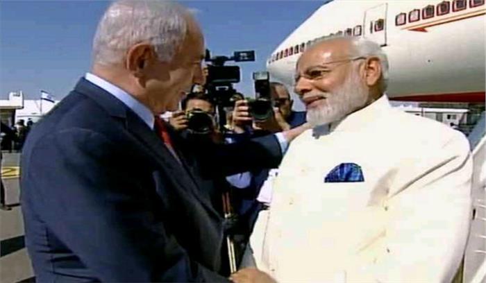 इजरायल : मोदी का जोरदार स्वागत, नेतन्याहू का हिंदी में अभिवादन
