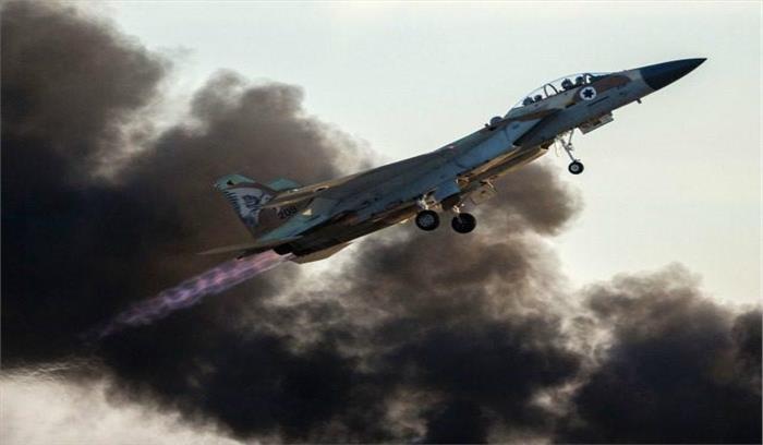 इजरायली सैन्य लड़ाकू विमानों ने किया हमास के सैन्य ठिकानों पर हमला