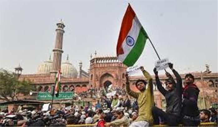जामा मस्जिद इलाके में मतदान के साथ-साथ सीएए का विरोध