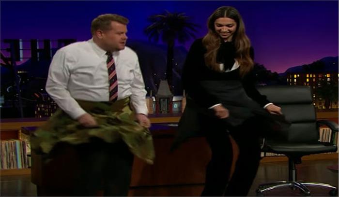 दीपिका पादुकोण संग थिरके जेम्स कॉर्डन