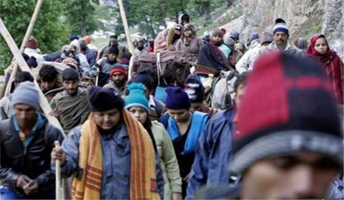 जम्मू से अमरनाथ यात्रियों का जत्था हुआ रवाना