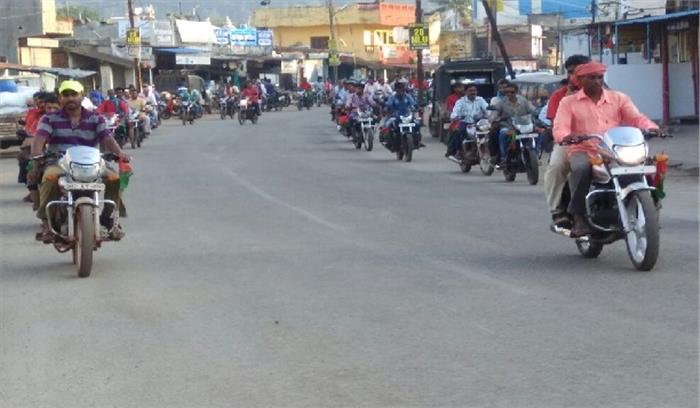 जन मुक्ति मोर्चा ने निकाली मोटरसाईकल रैली