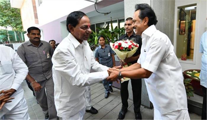 केसीआर ने स्टालिन से की मुलाकात