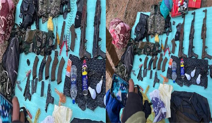 अनंतनाग में आतंकी ठिकाने का भंडाफोड़, भारी मात्रा में हथियार बरामद