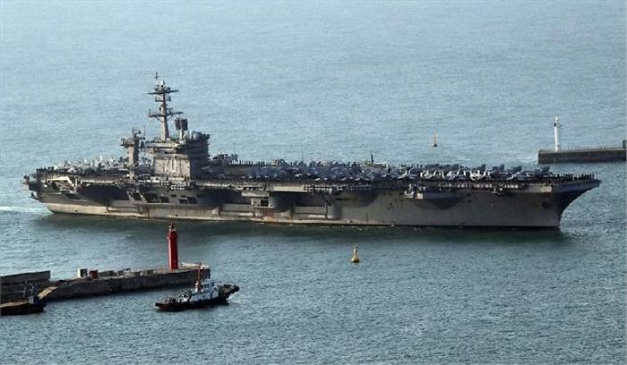 दक्षिण कोरिया में अमेरिकी विमान वाहक पोत का संयुक्त युद्धाभ्यास