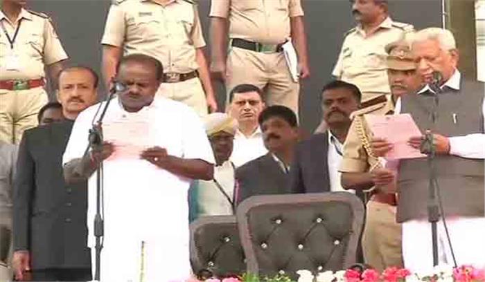 कुमारस्वामी के शपथ ग्रहण समारोह में दिखी विपक्षी एकजुटता