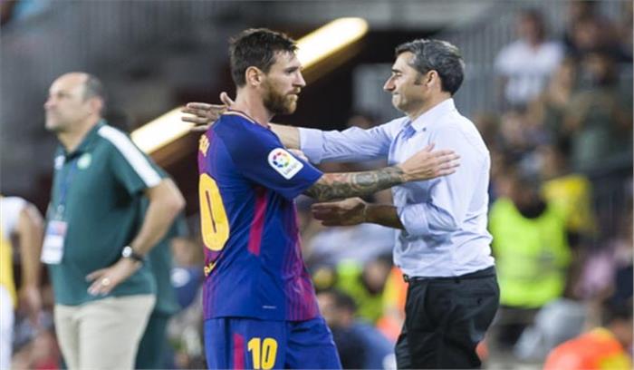 मेसी ने बार्सिलोना के सुधरे हुए प्रदर्शन का श्रेय कोच को दिया