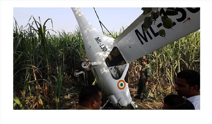 बागपत में भारतीय वायुसेना का विमान दुर्घटनाग्रस्त