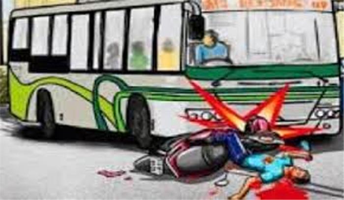बस की टक्कर से मोटर साइकिल सवार की मौत