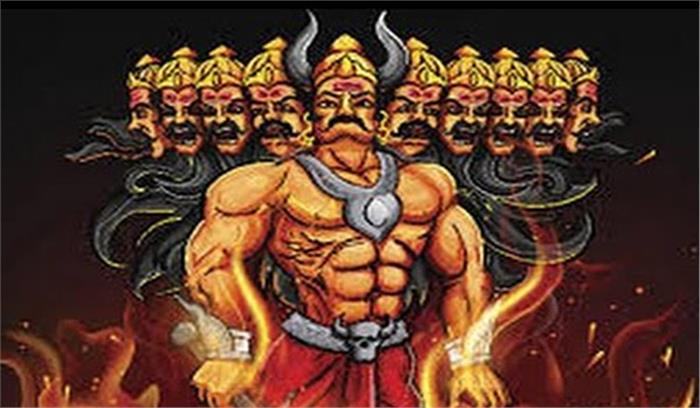 दशानन के महाआरती के साथ पुतला दहन का विरोध