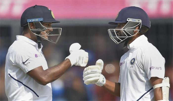 इंदौर टेस्ट : मयंक, रहाणे ने जमाए पैर, भारत की बढ़त 153 